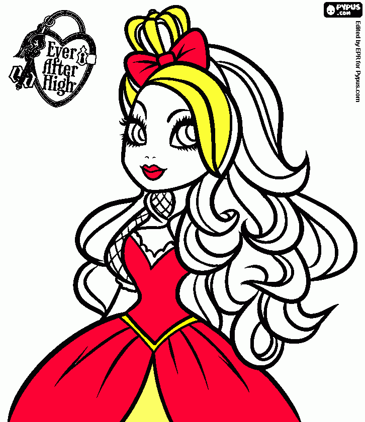 ever after high apple white. para colorear