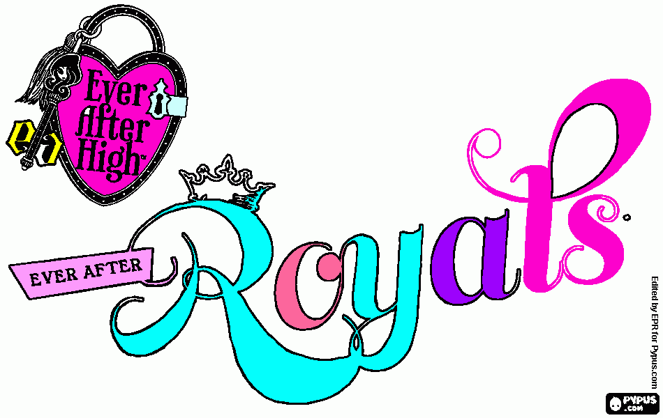 ever after high logo de Royals para colorear