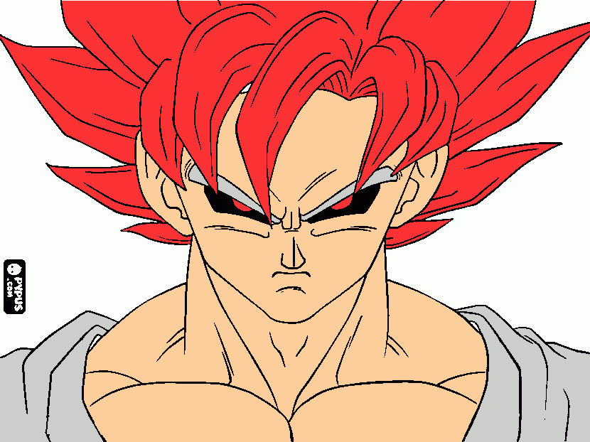 evil goku para colorear