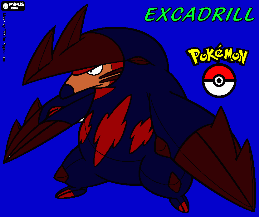 excadrill dagon fuego para colorear