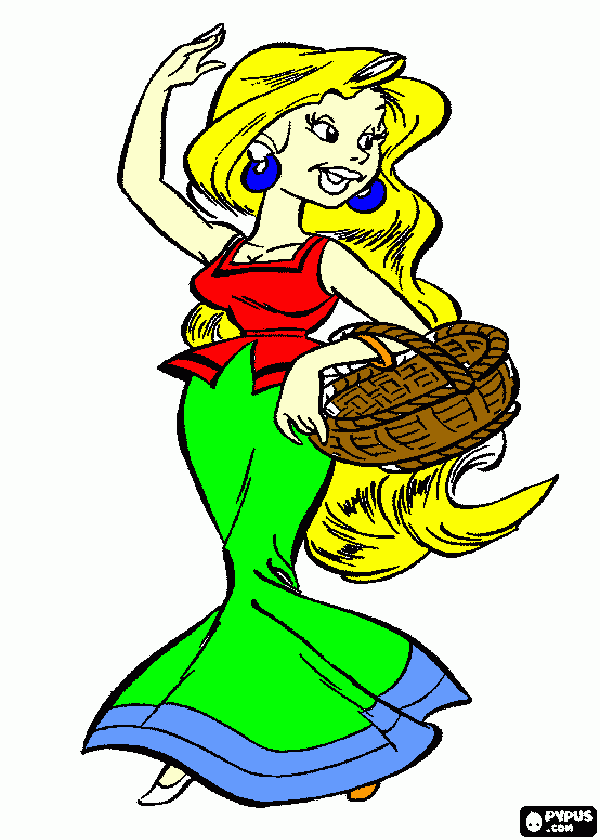 Falbalá es el a,or platónico de Obelix para colorear