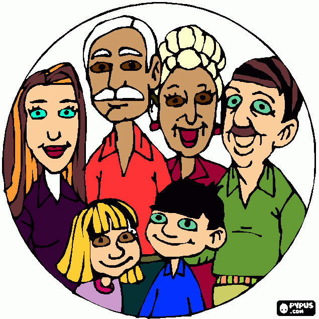 familia cuento para colorear