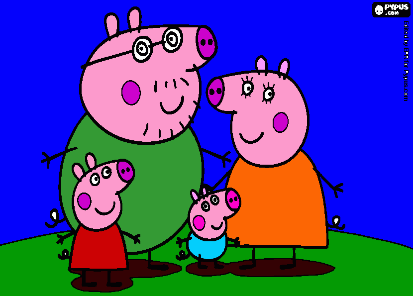 familia de pepa cerdita para colorear