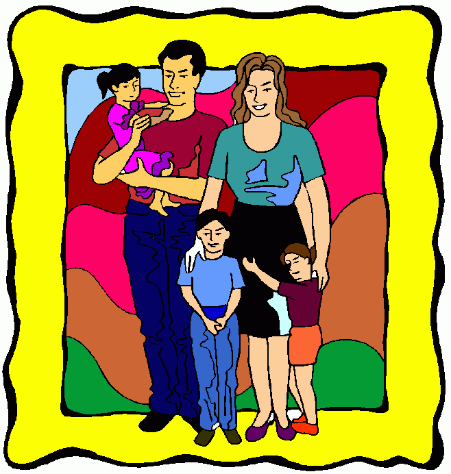 familia junta para colorear