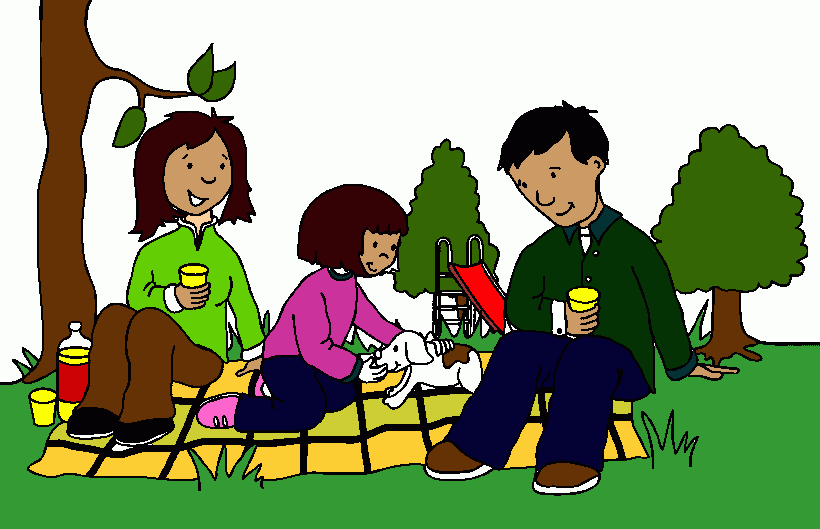 Familia papa mama hija y perrito para colorear