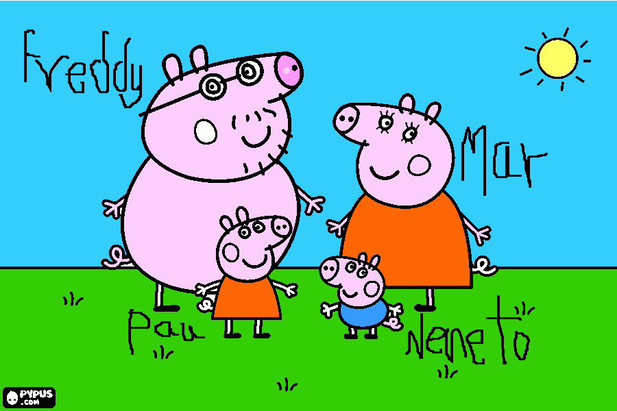 familia paula pig para colorear