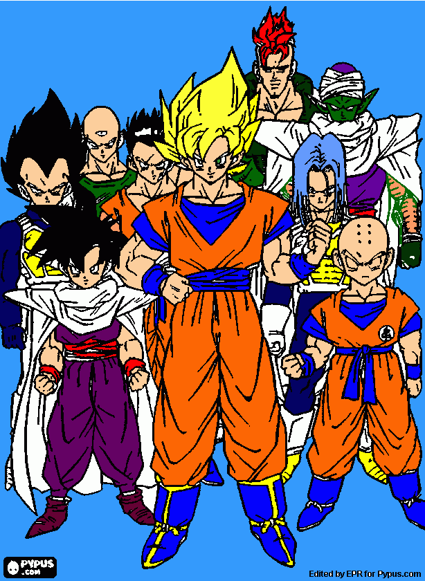 fantasia de Dragon Ball para colorear