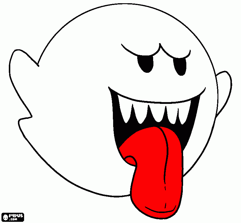 fantasma blanco con ojos negros para colorear