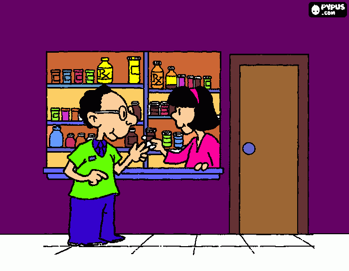 farmacia para colorear