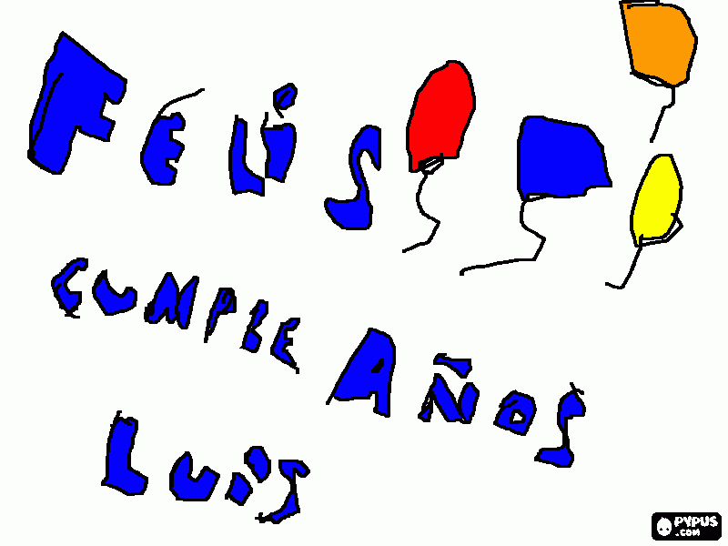 feliz cumple años para colorear