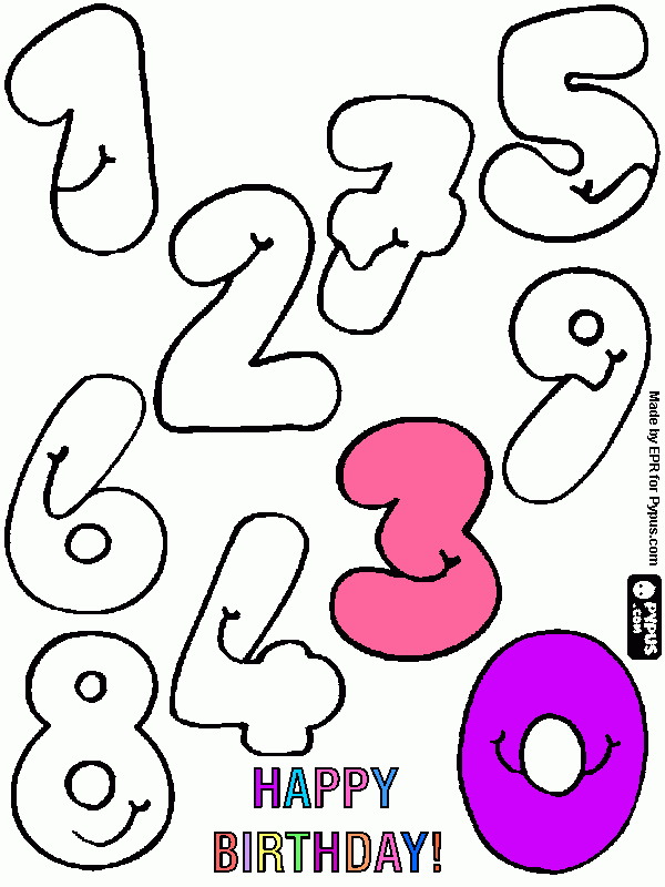 feliz cumpleaños 30 para colorear