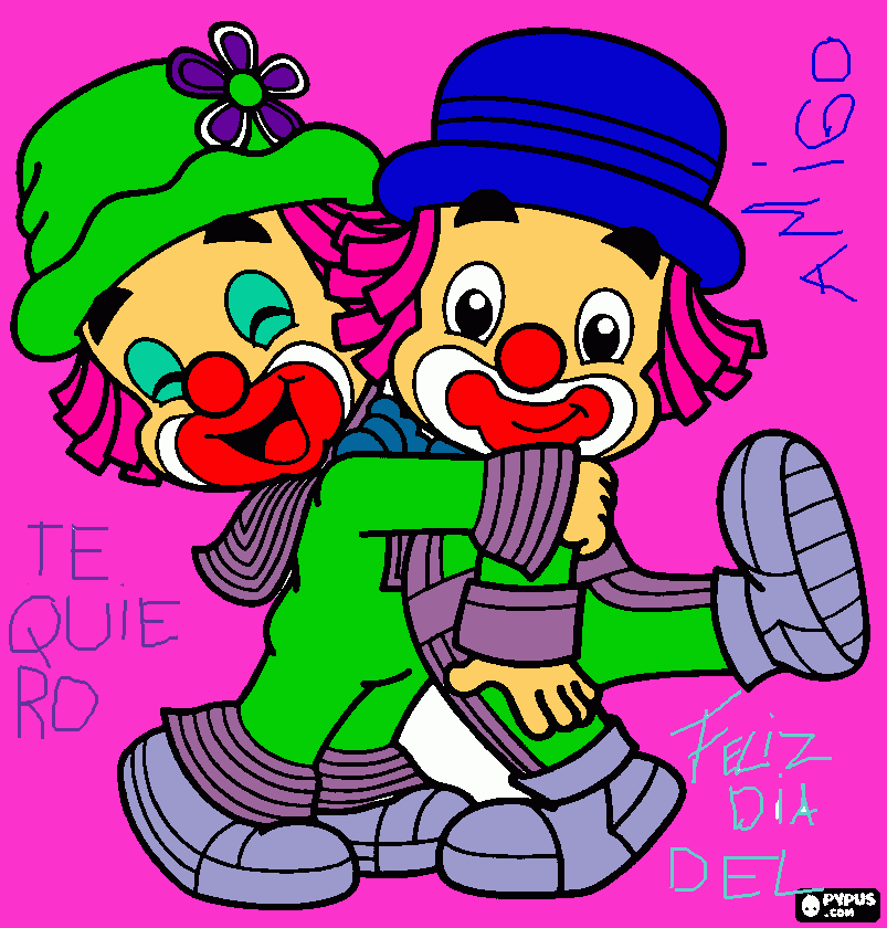 feliz dia del amigo para colorear