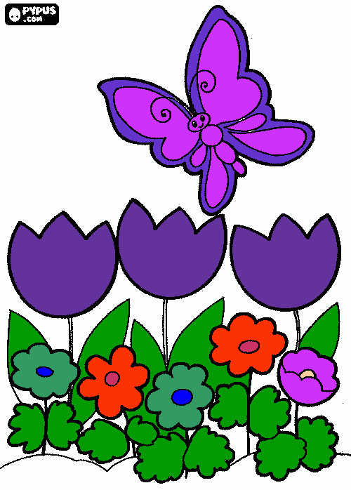 feliz primavera para colorear