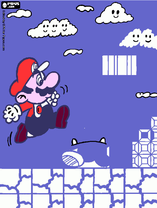 fili super mario para colorear