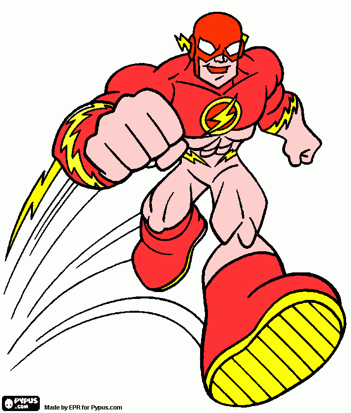 Flash para colorear, Flash para imprimir Flash para colorear, Flash para imprimir
