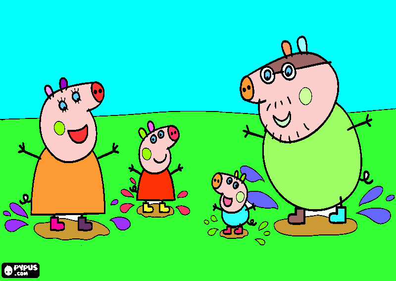 flia pig para colorear