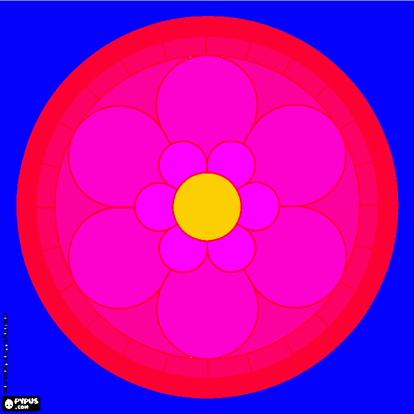 flor colores tonos de rosa,rojos y azul para colorear
