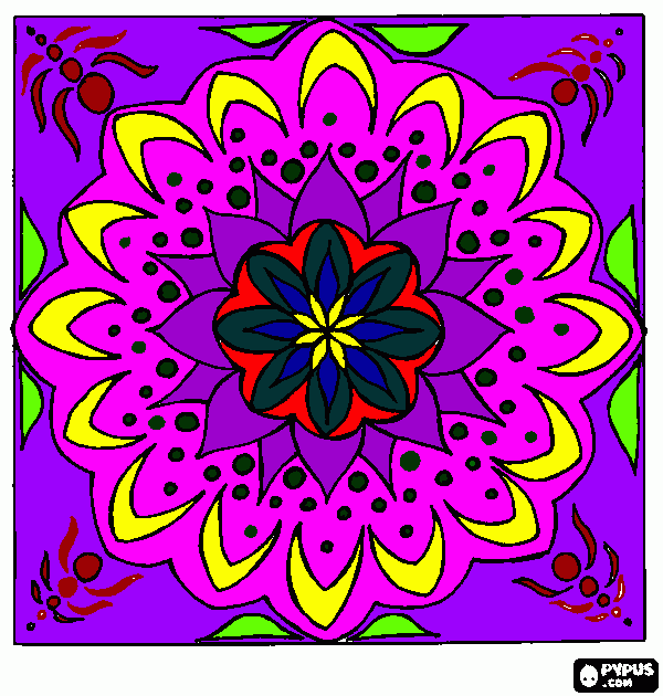Flor colorida para colorear