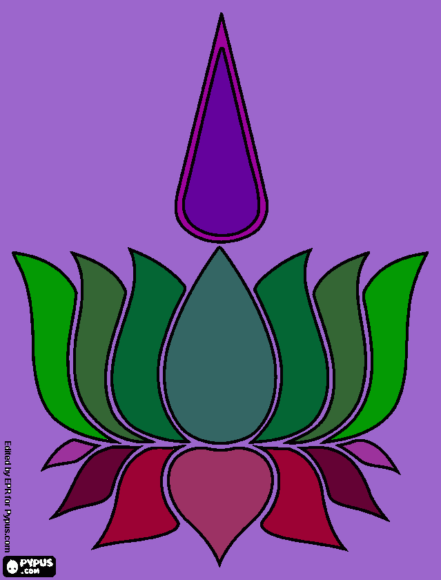 flor de Loto y el Alma para colorear