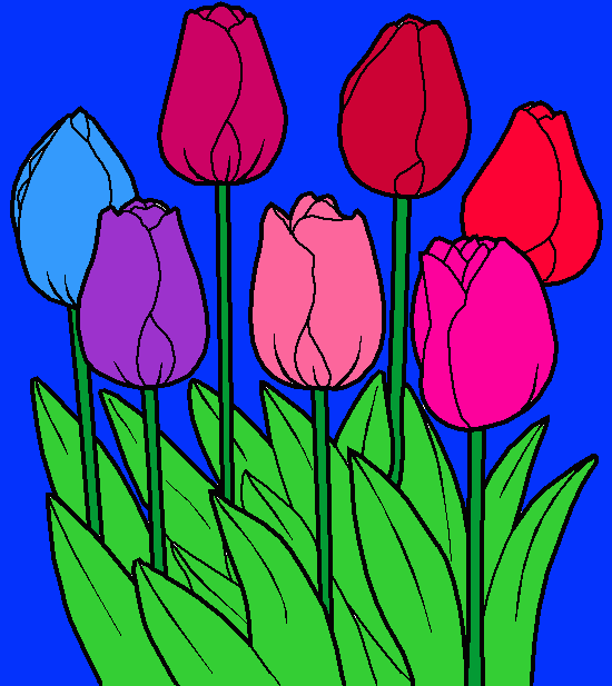 flores de colores... para colorear