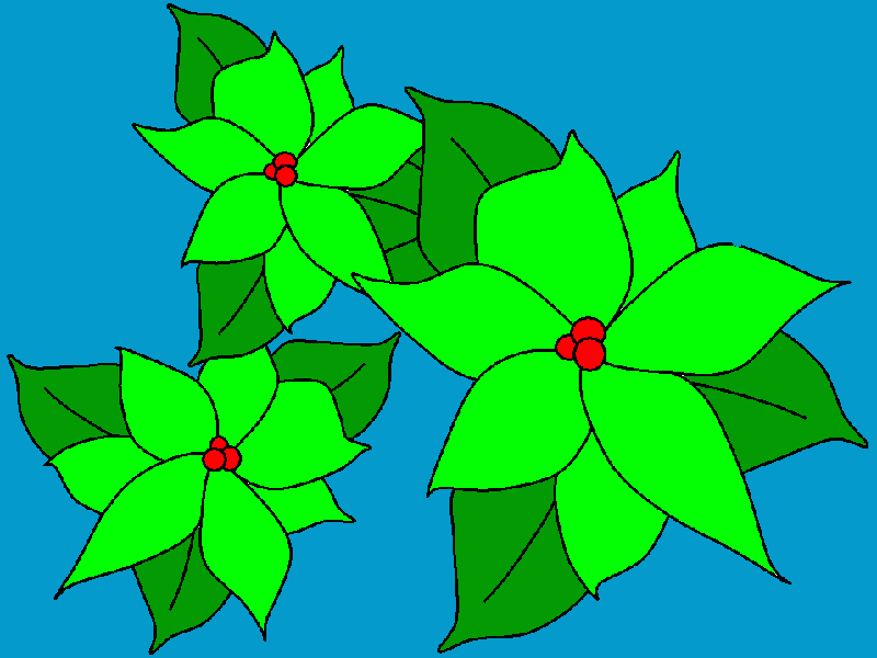 flores de navidad lindas para colorear