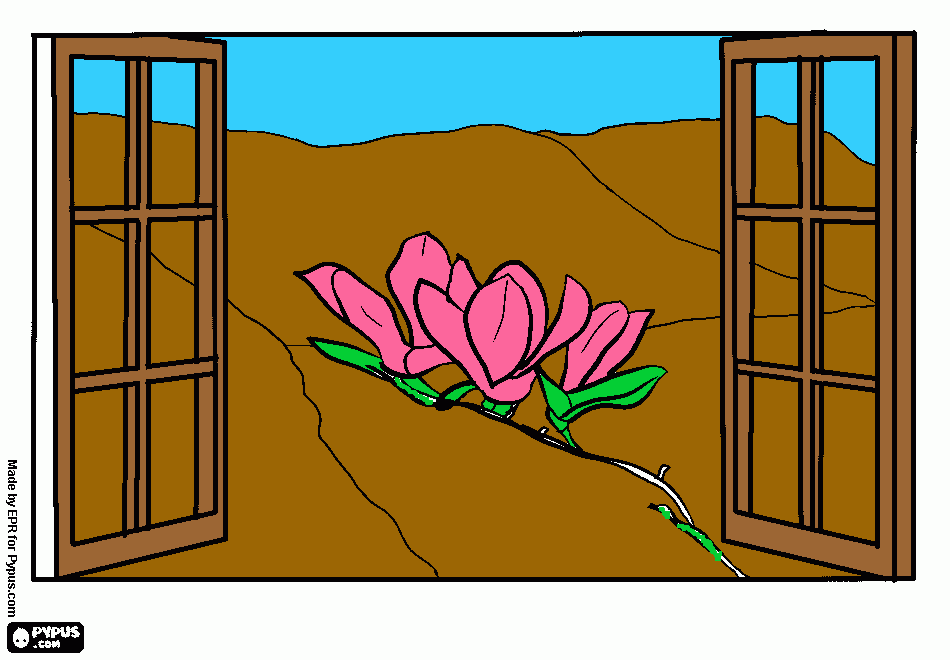 Flores de primavera para colorear