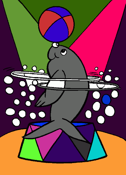 foca jugando pelota para colorear
