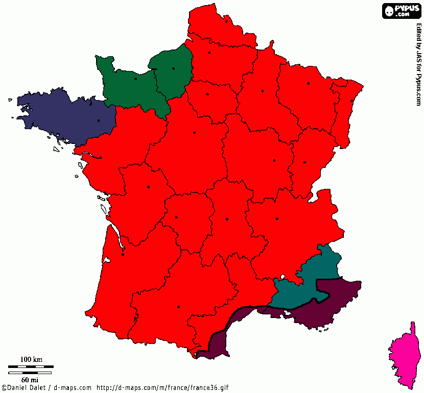 Francia y otros paises para colorear