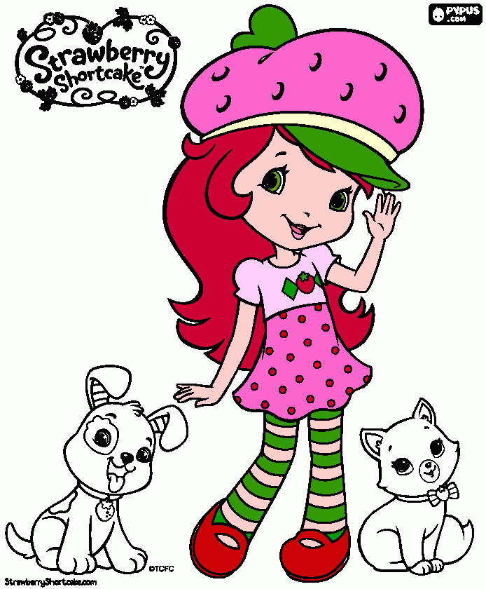 fresita rosita para colorear