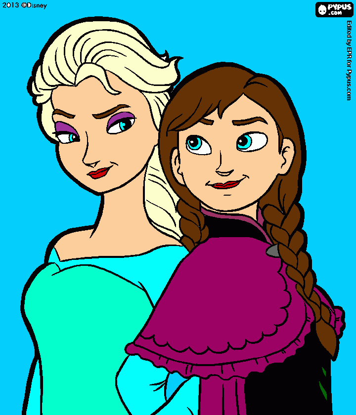 frozen ANA y ELSA para colorear