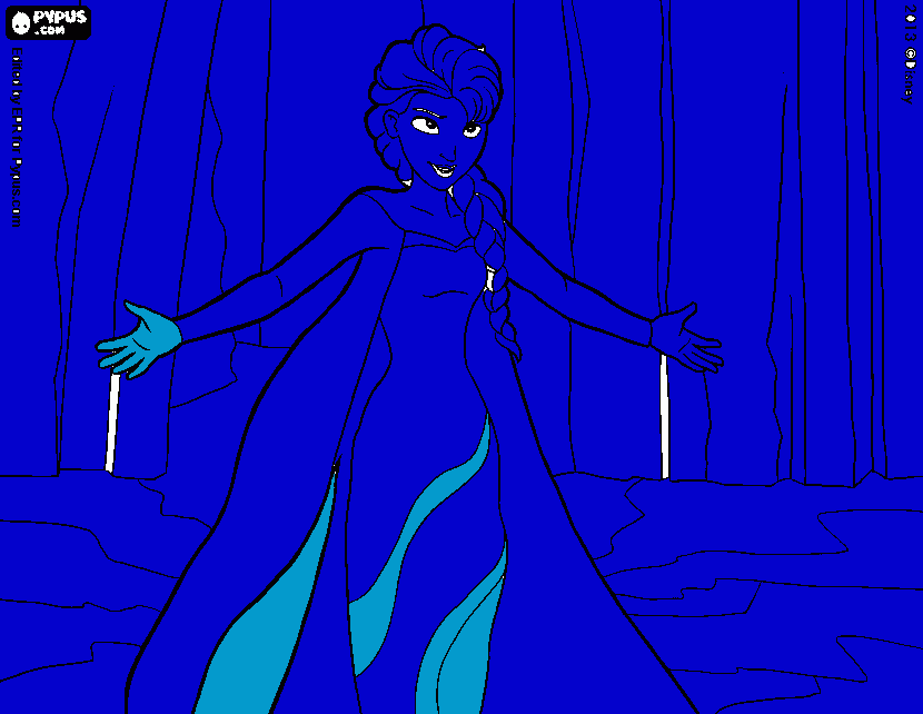Frozen de azul para colorear