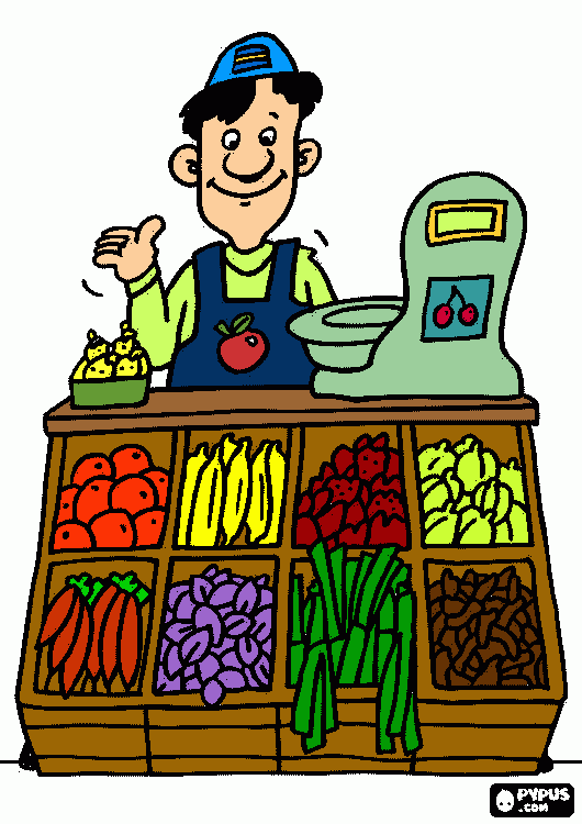 fruteria de un amigo para colorear