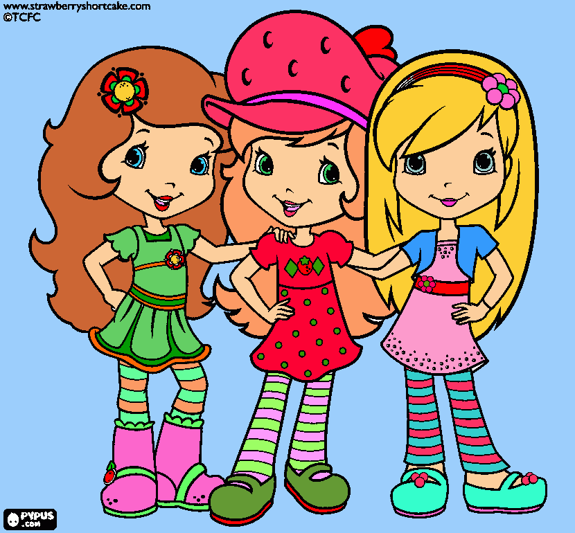 frutillitas y amigas para colorear