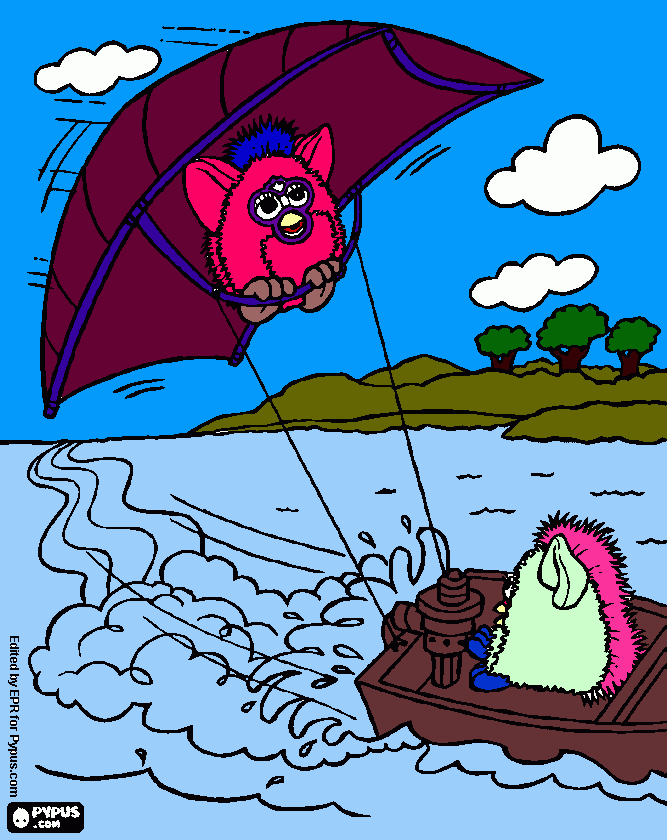 furbyspracticando el ala para colorear