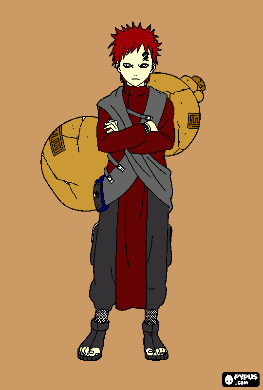 gaara de naruto para colorear