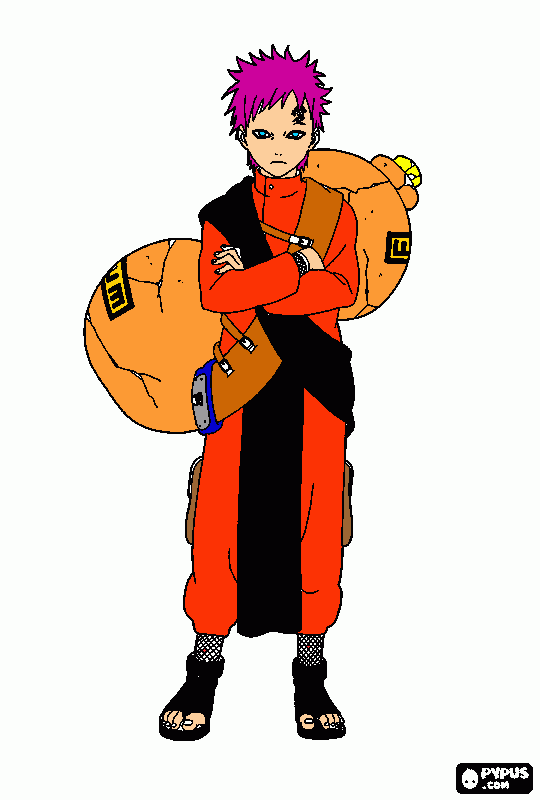 gaara del desierto  para colorear