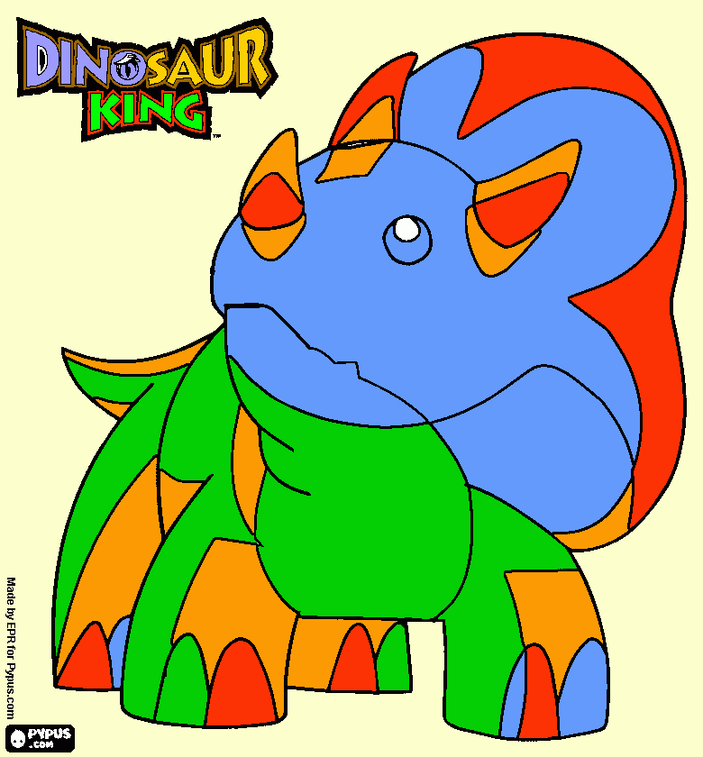 Gabu Chomp es el triceratops más fuerte del Equipo D. para colorear