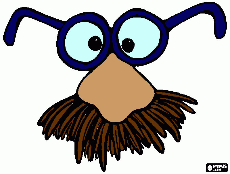gafas con bigote para colorear