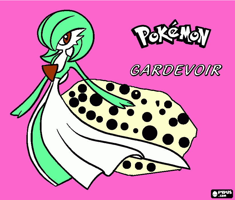 Gardevoid  Pokemo Hada Psiquico De Hoenn para colorear