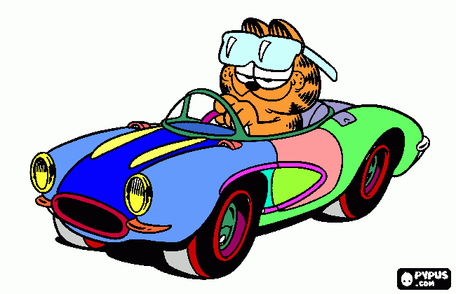 Garfield pintado por mi para colorear