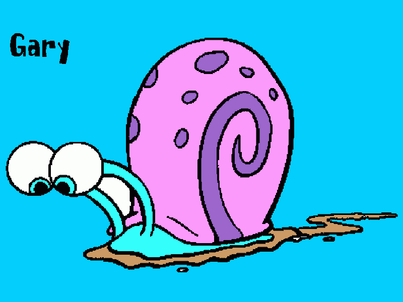 gary  el  caracol  marino  que  es  la  querida  mascota  de   bob  esponja para colorear