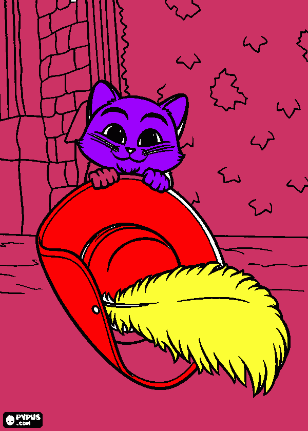 gatito bombom para colorear