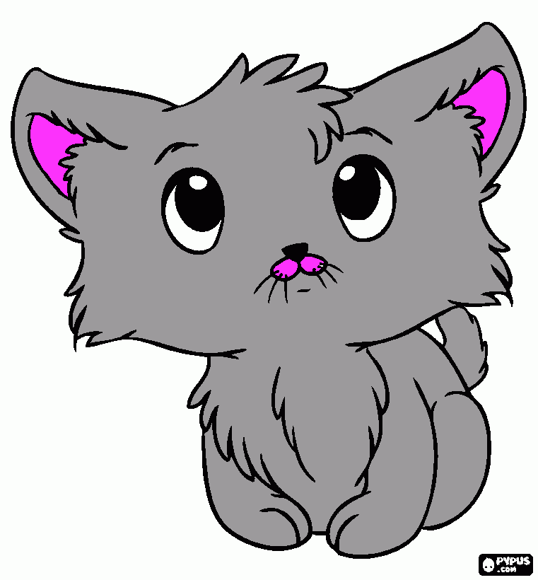 gatito triste para colorear