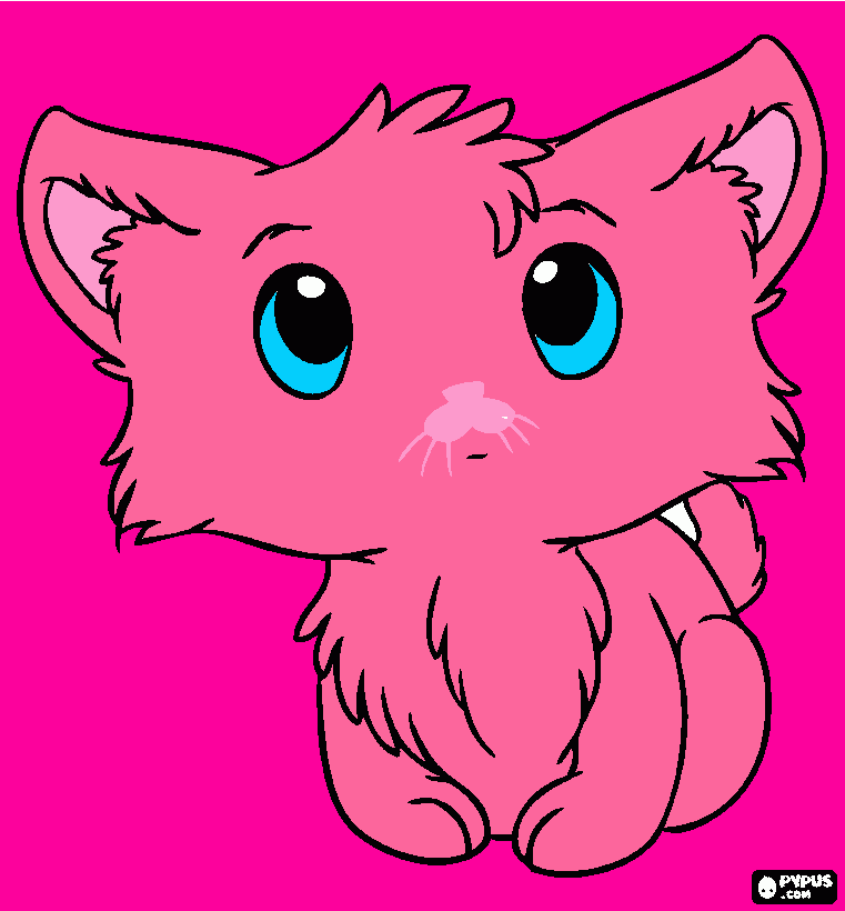 gato adorable para colorear