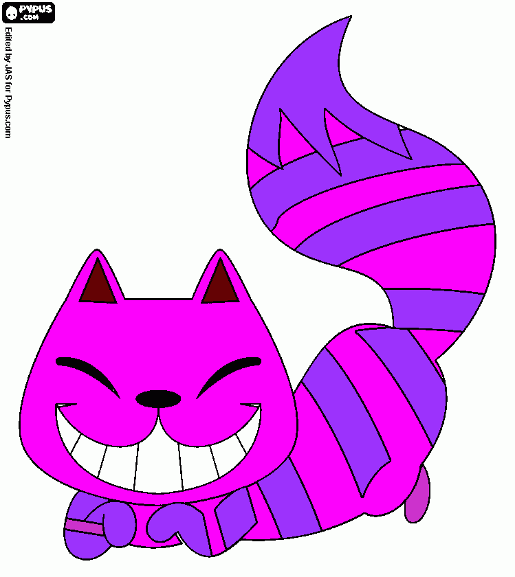 gato de alicia en el pais de las maravillas para colorear