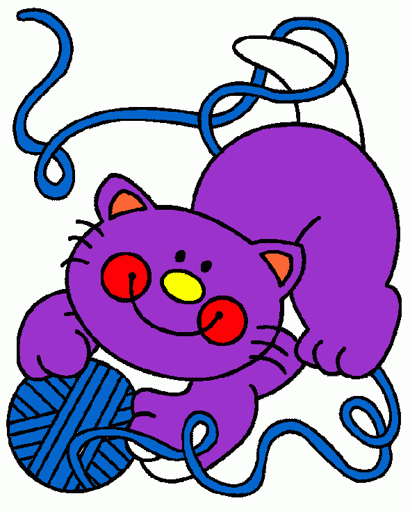 Gato morado para colorear