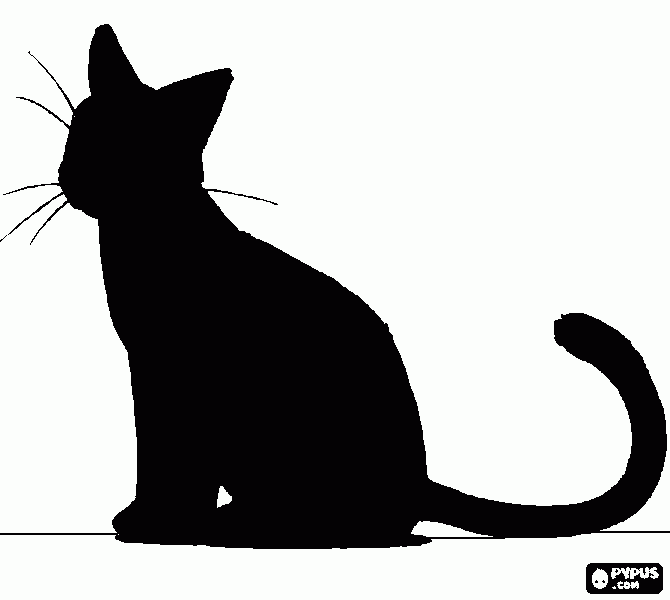 gato negro para colorear, gato negro para imprimir