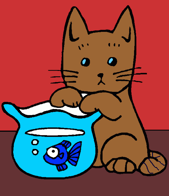 gato  tierno para colorear