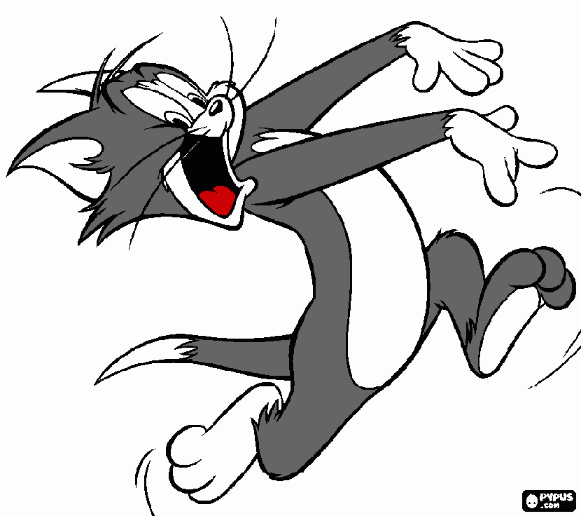 gato tom para colorear