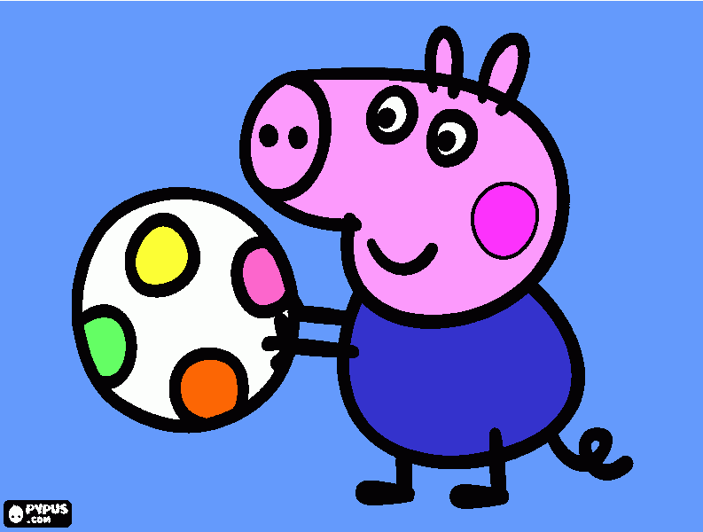 George con un balón para colorear